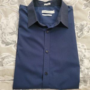 Calvin Klein Slim Fit Cotton Dress Shirt Size Large EUC